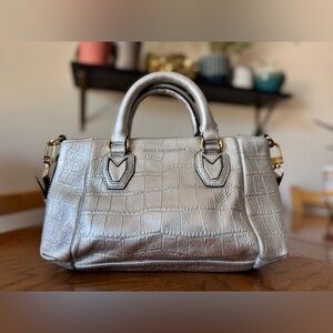 Aimee Kestenberg Metallic Silver Satchel